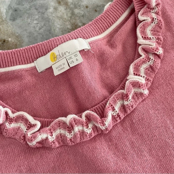 Boden Aimee Pointelle Sweater in Formica Pink Wool blend - Picture 3 of 12